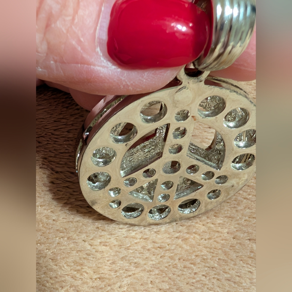 Peace Sign Pendant With Rhinestones - Picture 8 of 8